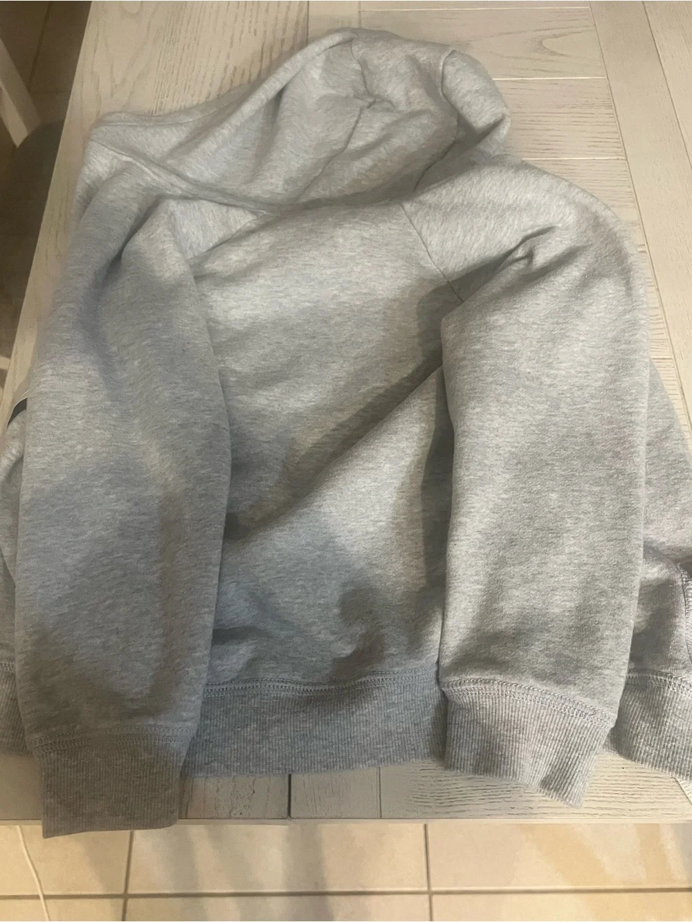 Carter's Boys Light Grey Hooded Zip Sweatshirt with Side Stripes- Size 7